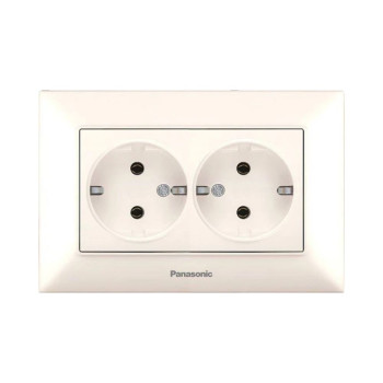 Розетка 2-а з/з кремовий Panasonic Arkedia Slim WNTC02052BG-UA