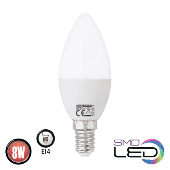 Лампа світлодіодна Horoz Ultra-8 C37 8W E14 6400К
