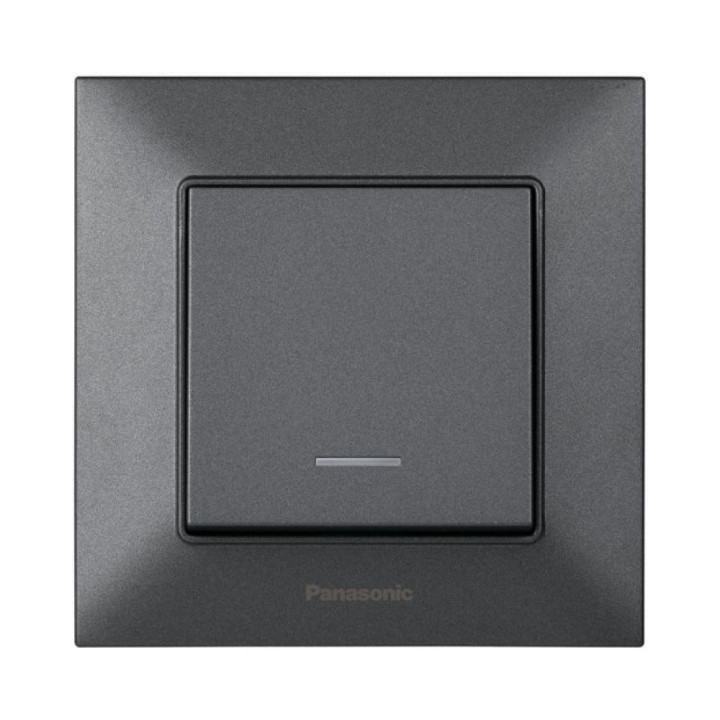 Вимикач 1-й димчаста з підсвіткою Panasonic Arkedia Slim  WNTC00022DG-UA