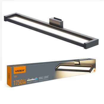 LED світильник настінний з сенсором VIDEX WL02 18W 2800K-4000K-6000K Black VL-WL02-18CSB (487757)