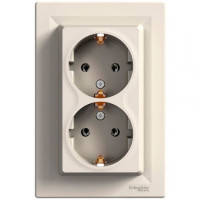 Розетка Schneider ASFORA 2-а з з/з крем EPH9900123