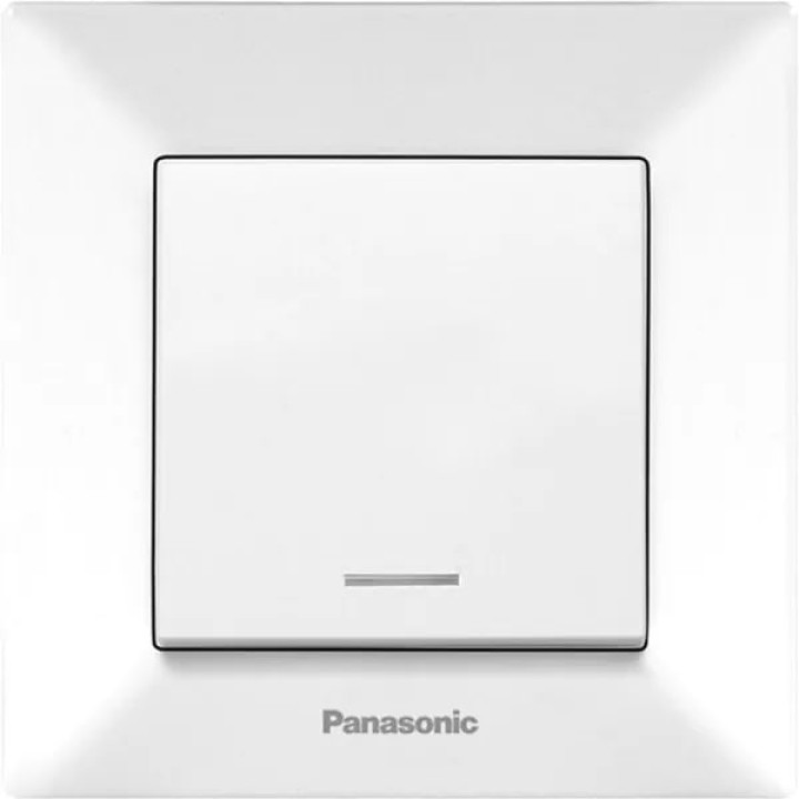 Вимикач 1-й з підсвіткою Panasonic  Arkedia Slim білий