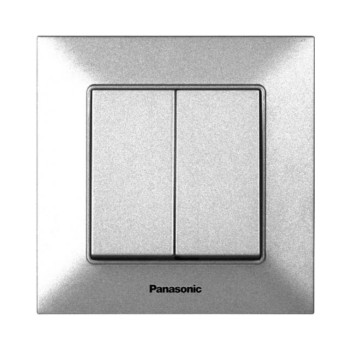 Вимикач 2-й срібний Panasonic Arkedia Slim WNTC00092SL-UA