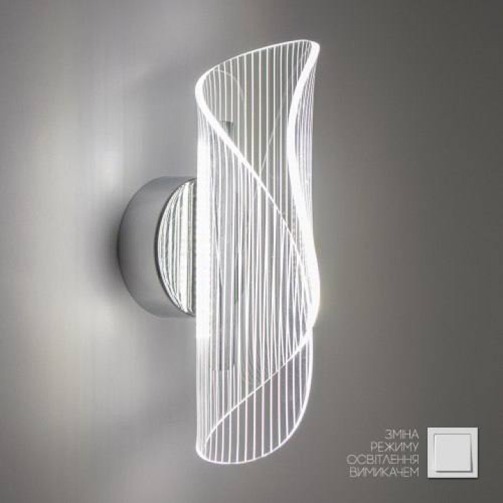 Світильник світлодіодний настінний, бра LUMINARIA LUMIERA 10W I-ON/OFF CHROME/CLEAR 220V IP20