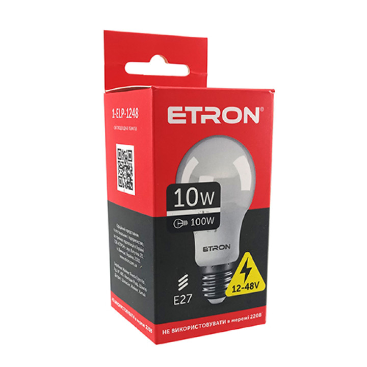 Лампа світлодіодна ETRON Light Power 1-ELP-1248 A60 10W 12-48V E27 4200К