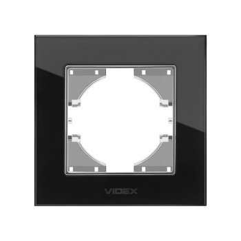 Рамка Videx BINERA чорне скло VF-BNFRG1H-B 1-на горизонтальна (295671)