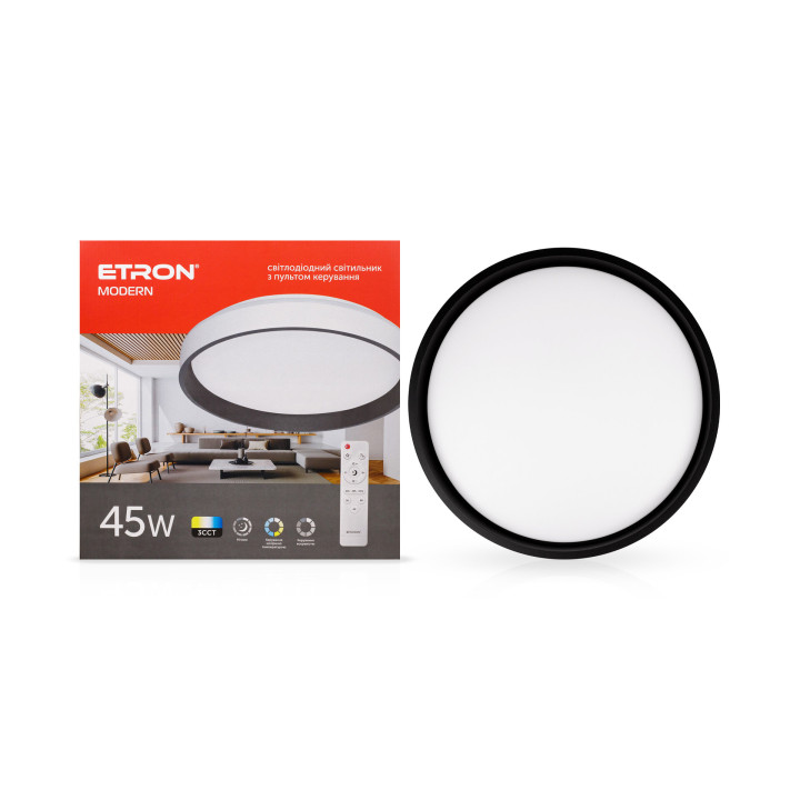 Cвітильник ETRON 1-ESP-2003 45W 3CCT MODERN black&white IP20