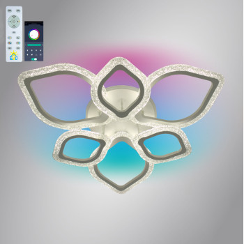 Люстра LED SMART ESLLSE AZALIA ICE RGB 100W,IP20,3000-6500,білий, прозорий,10133.