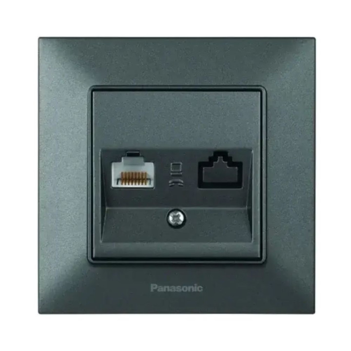 Розетка компютерна RJ45 CAT5e димчаста Panasonic Arkedia Slim