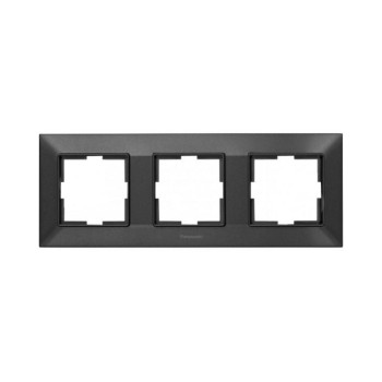 Рамка 3-а чорна Panasonic Arkedia Slim WNTF08032BL-UA