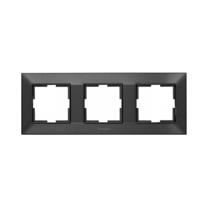Рамка 3-а чорна Panasonic Arkedia Slim WNTF08032BL-UA