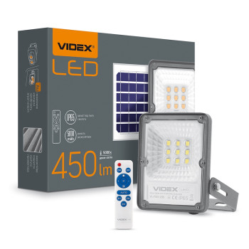 Прожектор світлодіодний VIDEX автономний 10W 5000K 3.2V FL-FSO-205,  (298924)