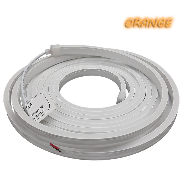 Стрічка світлодіодна NEON RISHANG , 24V, оранжевий,  IP65, 6-12mm (комплект 5m)