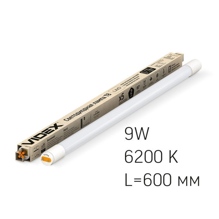 Лампа світлодіодна Videx T8 600 9W 6200K  (291956)