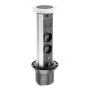 Подовжувач вбудований GTV CAMINO, індукційна зарядка, 2x роз. schuko, USB A+C 10W, 1,5 м, білий