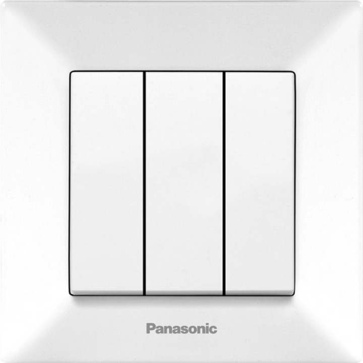 Вимикач 3-й Panasonic Arkedia Slim білий WNTC00152WH-UA