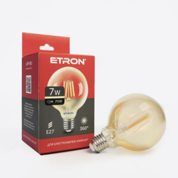 Лампа світлодіодна Etron EFP-161 Filament G95 7W 3000K E27 ЗОЛОТО
