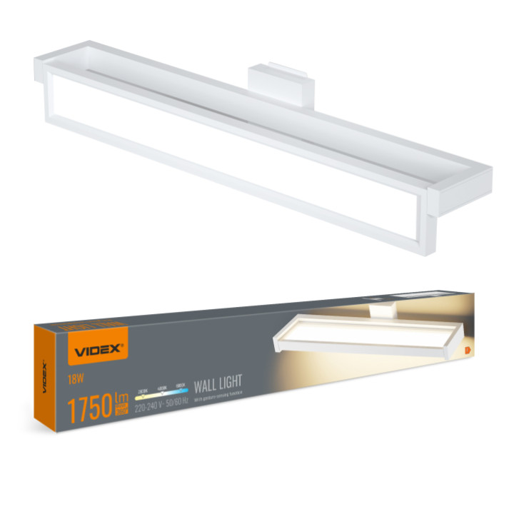 LED світильник настінний з сенсором VIDEX WL02 18W 2800K-4000K-6000K White VL-WL02-18CSW (487764)