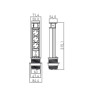 Подовжувач для офісу GTV (врізний) 60мм, 3х гн. з з/з schucko 2*USB 2,1A 5V, чорний AE-BPW3S60U-20