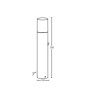 Світильник садовий з датчиком руху GTV MEDIO-P 50 PIR, E27, MAX.15W, IP54, графіт OS-MEDP50P-30