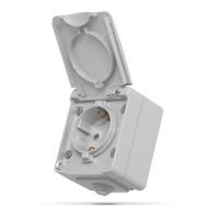 Розетка зовнішня Videx Binera IP65, 1-на, з.з. сіра (VF-BNW21G-G) (10-100) (298276)