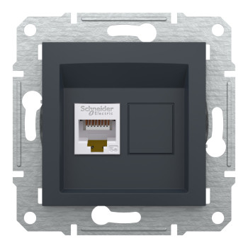 Розетка Schneider ASFORA 1-а комп. антрацит RJ45 САТ.5е UTP EPH4300171