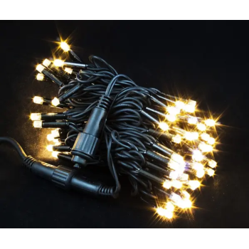 Гірлянда LED 100 вулична тепла біла, чорний дріт каучук 10м  1431-07