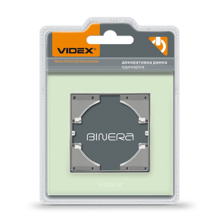Рамка Videx BINERA зелене скло VF-BNFRG1H-GR 1-на горизонтальна (295596)
