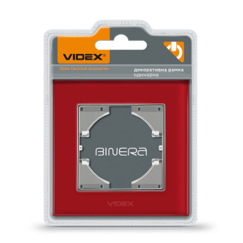 Рамка Videx BINERA червоне скло 1-на горизонтальна VF-BNFRG1H-RD (295602)