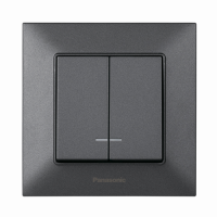 Вимикач 2-й димчастий з підсвіткою Panasonic Arkedia Slim WNTC00102DG-UA