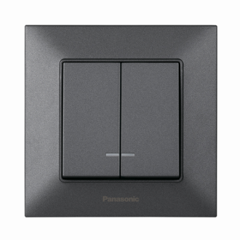Вимикач 2-й димчастий з підсвіткою Panasonic Arkedia Slim WNTC00102DG-UA