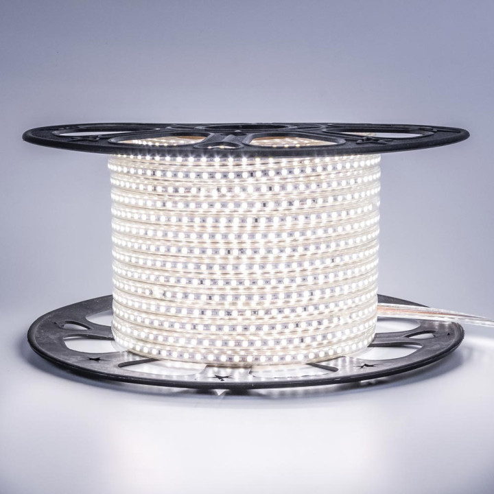 #10-W, Стрічка світлодіодна AVT 2835W120, 6W/m, 5mm, 220V, IP68, біла 1017816