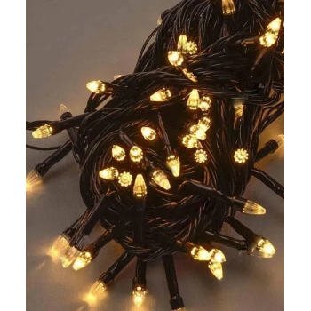 Гірлянда LED 300 Конус Теплий білий  (чорний дріт) 1230-07