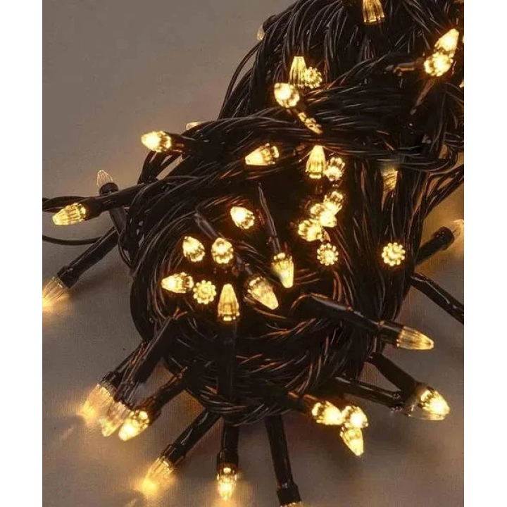 Гірлянда LED 300 Конус Теплий білий  (чорний дріт) 1230-07