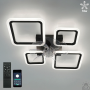 Люстра LED SMART ESLLSE OVAL 70W+18W з вентилятором 4S-SMART 760x560x120 Black 10588