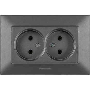 Розетка 2-а димчаста Panasonic Arkedia Slim