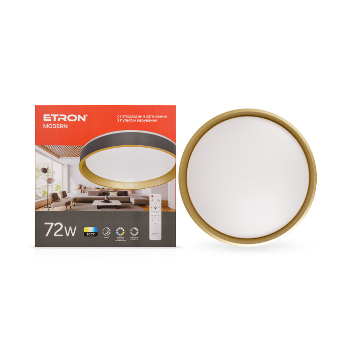 Cвітильник ETRON 1-ESP-2054 72W 3CCT MODERN gold&black IP20