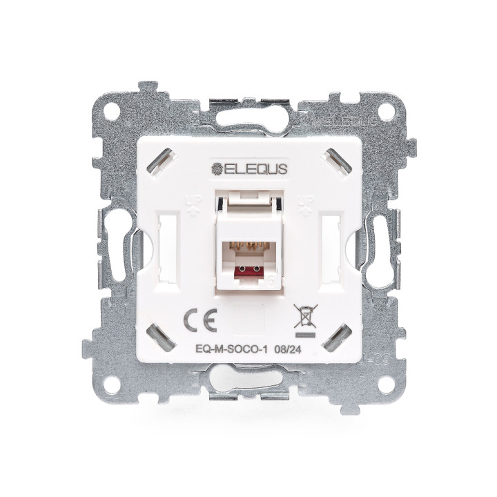 Механізм розетки комп'ютерної ELEQUS RJ45 білий EQ-M-SOCO-1