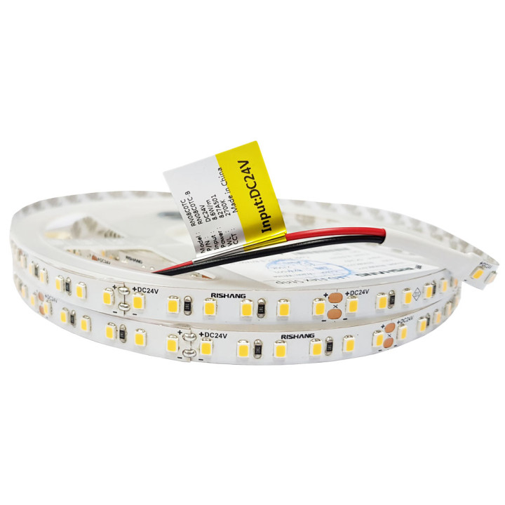 Стрічка LED RISHANG SMD 2835, 24V,120d/m, 8,6W/m,2700K, IP33, (RN08C0TC-B)