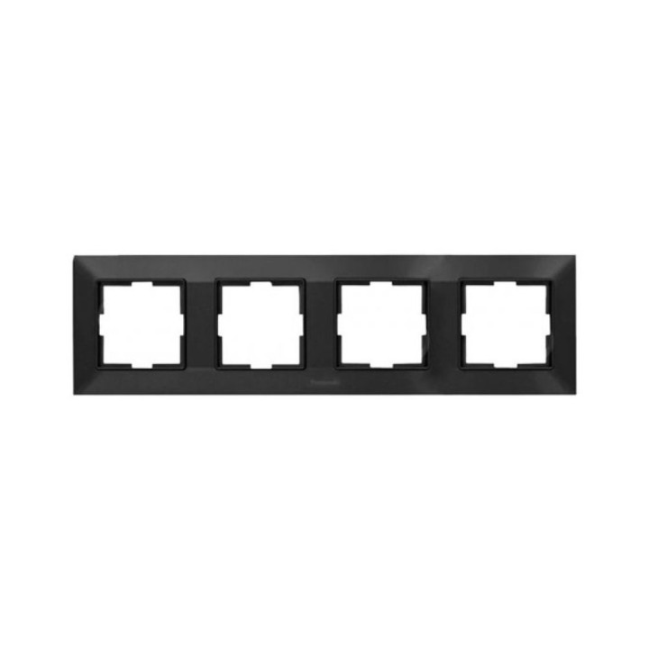 Рамка 4-а чорна Panasonic Arkedia Slim WNTF08042BL-UA