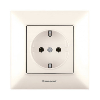 Розетка 1-а з/з кремовий Panasonic Arkedia Slim WNTC02022BG-UA