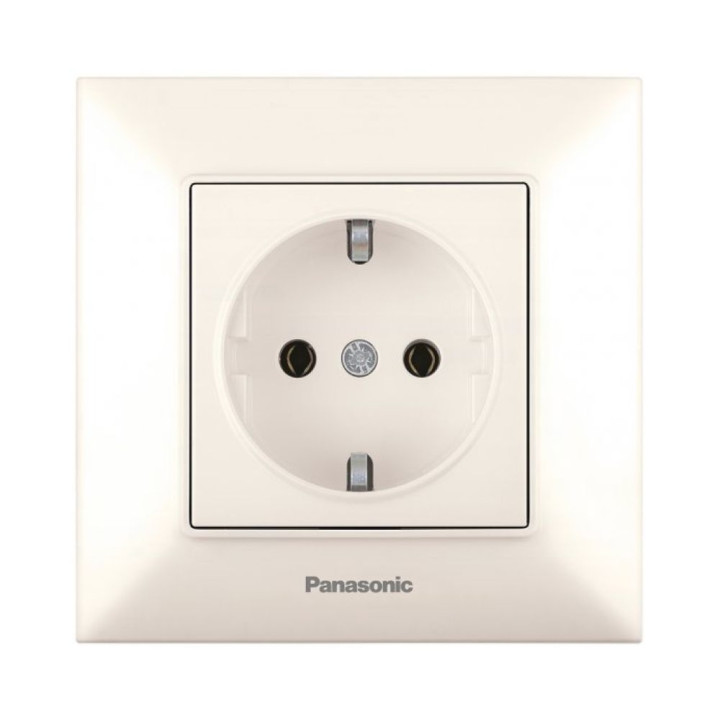 Розетка 1-а з/з кремовий Panasonic Arkedia Slim WNTC02022BG-UA