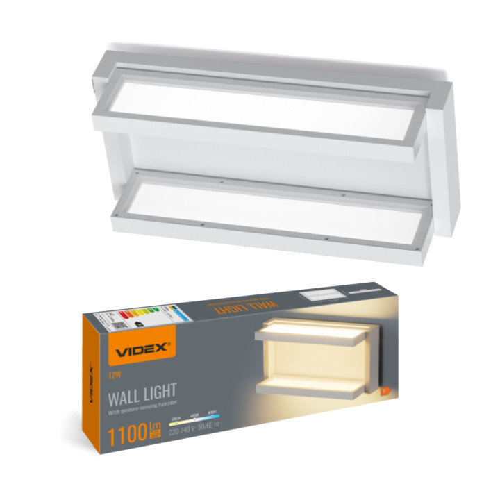 LED світильник настінний з сенсором VIDEX WL01 12W 2800K-4000K-6000K White VL-WL01-12CSW (487740)