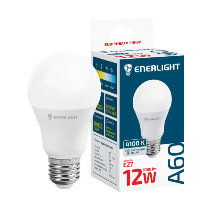Лампа світлодіодна Enerlight A60 12W 4100K E27