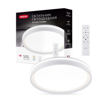 Світильник накладний Maxus 75W круг 3CCT 1-MFCL-75R-Line