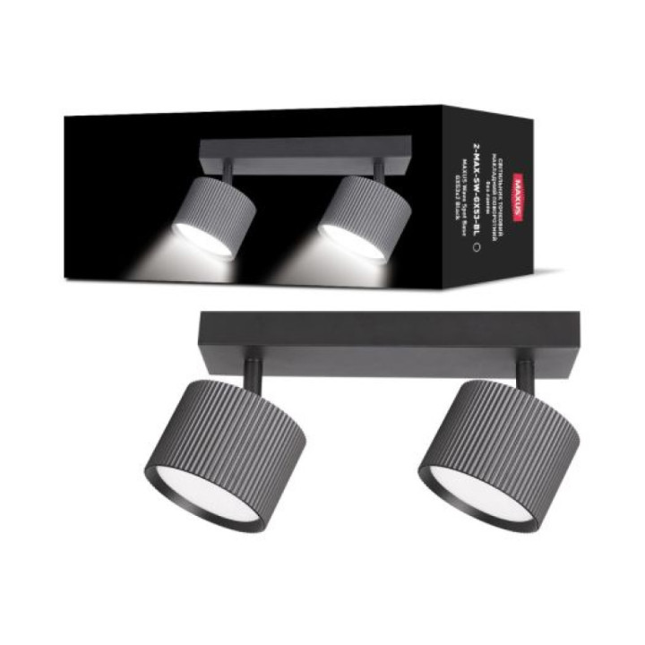 Світильник LED накладний MAXUS поворотний GX53x2 Wave Spot Base ЧОРНИЙ 2-MAX-SW-GX53-BL