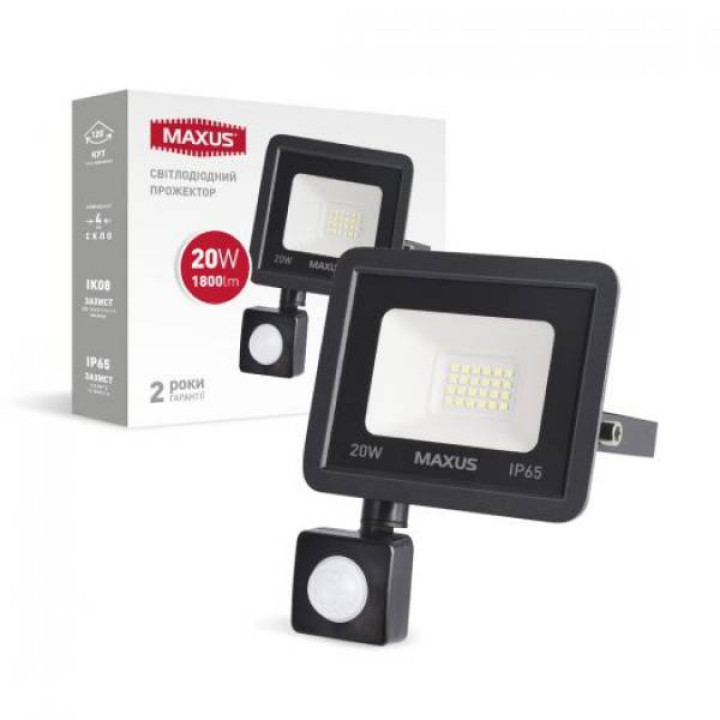 Прожектор Maxus , FL-04 , 20W 5000K sensor