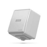 Вимикач зовнішній Videx Binera IP65, 1кл.з підсв. сірий (VF-BNW11L-G) (298979)