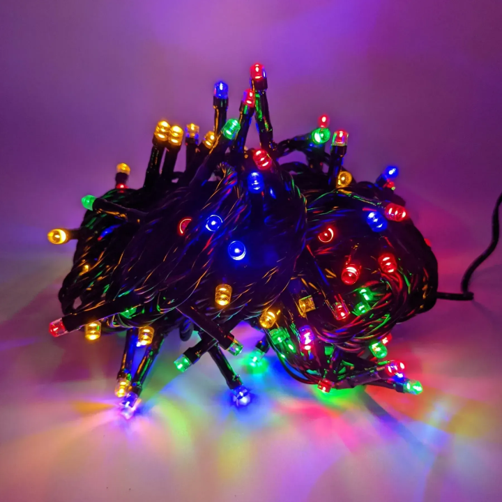 Гірлянда діодна вулична 100 RGB,NIKA , чорний дріт  10м  (WP 100 RGB)