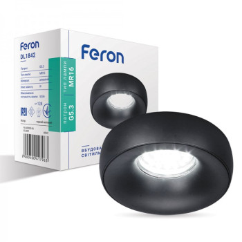 Світильник вбудований Feron DL1842 MR16/GU5.3 круг чорний матовий